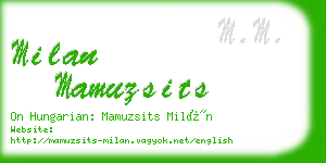 milan mamuzsits business card